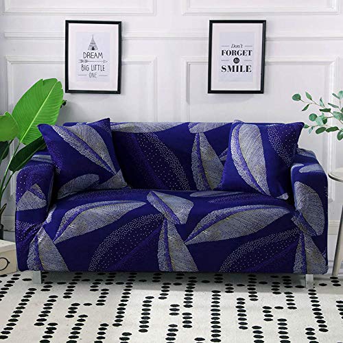 Sofá Elástico con Estampado Floral De Hojas para Sala De Estar, Protector De Muebles De Algodón, Funda Individual para Brazos De Dos Plazas, Funda para Silla (Sin Funda De Almohada)-Color 10_4 Plazas