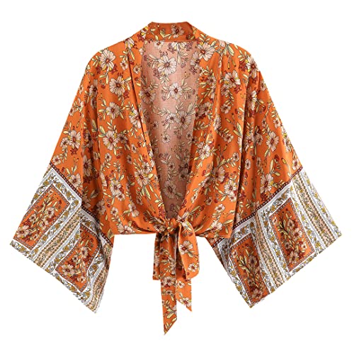 Kimono court fleuri pour vos soirées d'été et festivals au style bohème chic
