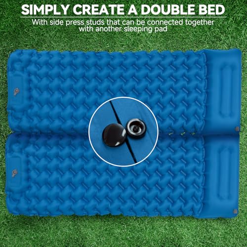 FORRINX Isomatte Camping Luftmatratze 9CM, 200x68CM Ultraleicht Camping Matratze mit Kissen Tragbar Luftzellenmatte Wasserdicht Schlafmatte für Outdoor, Wandern, Zelt, Strand 6