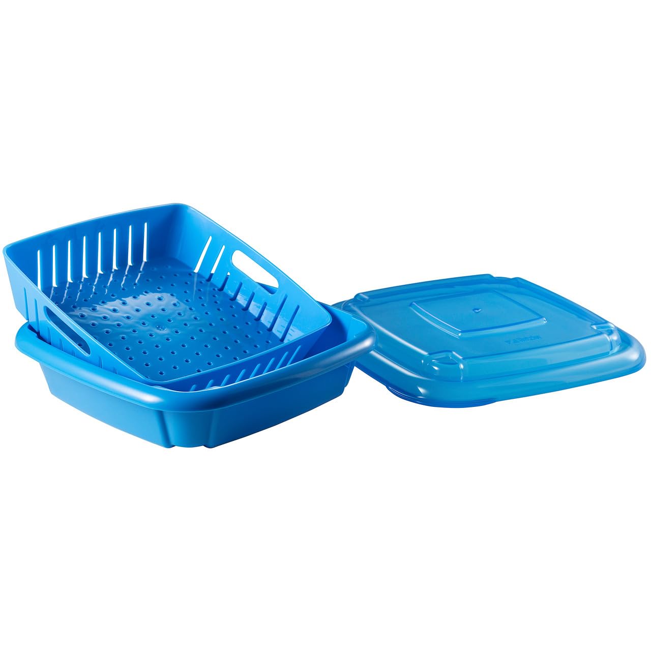 3-in-1 Bitty Box Berry Keeper, Berry Colander & Saver Container, 9oz / 1 Cup Capacity, Blue