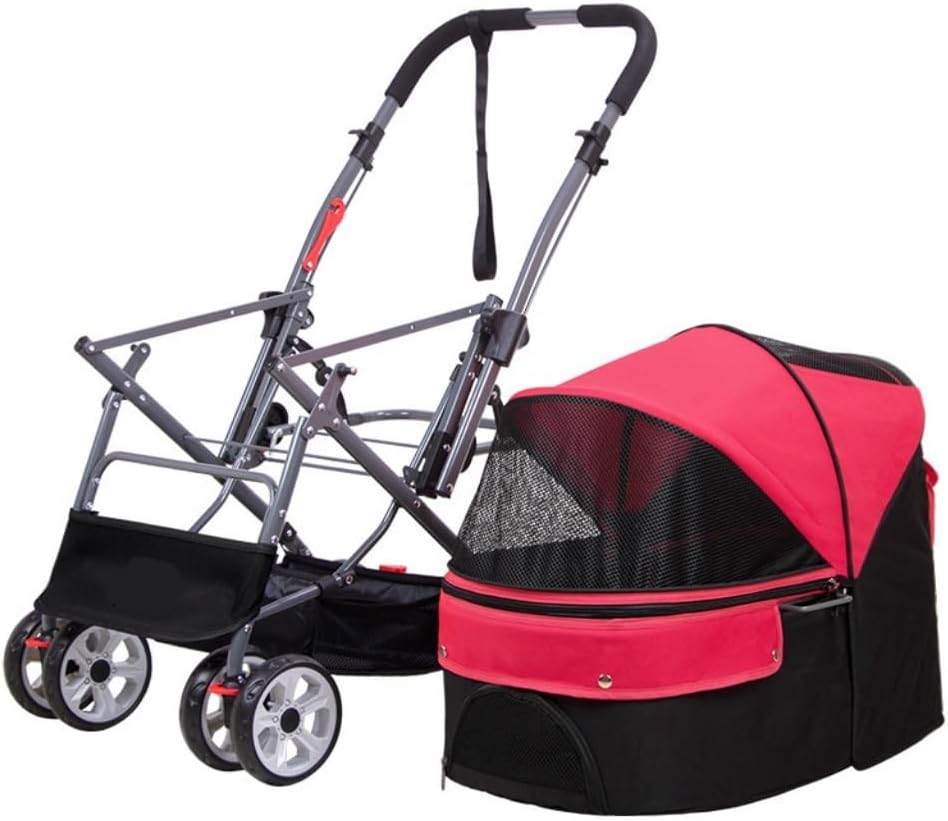 Pet Strollers Lightweight Multifunctional Pet Stroller, Reversible Cat and Dog Stroller, Foldable Cat Travel Stroller Pet Stroller Medium(Blue)