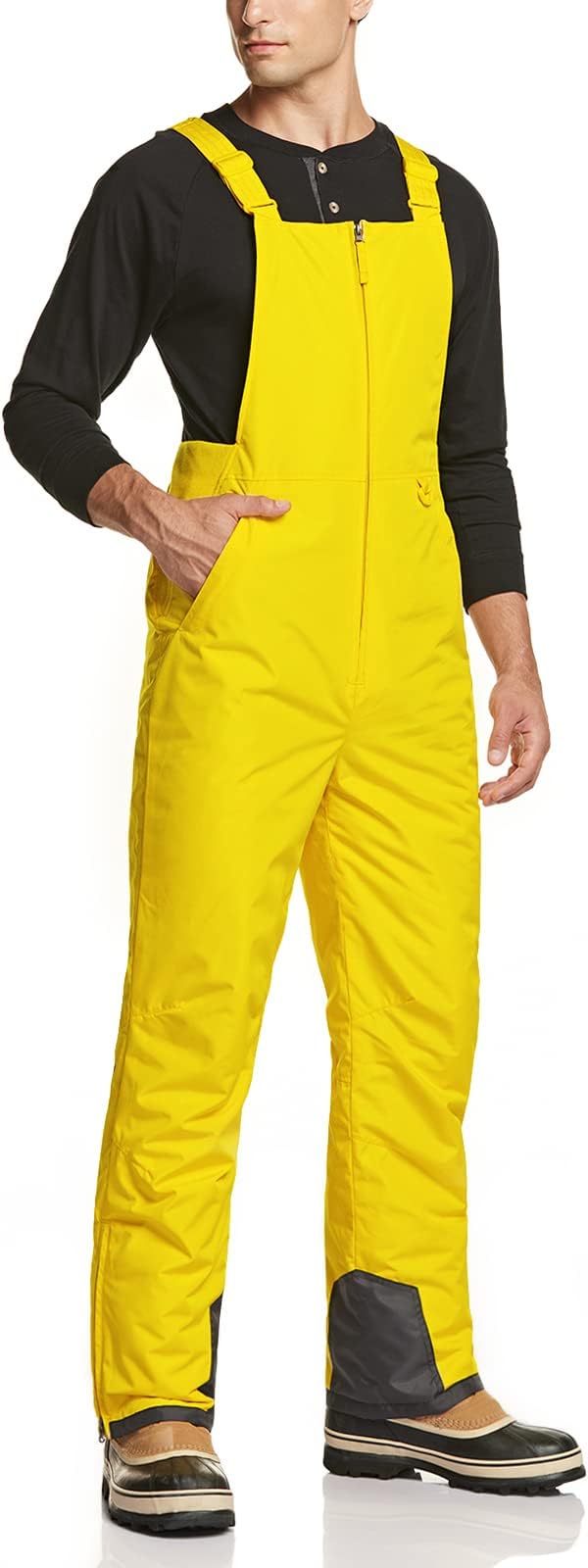 TSLA Men's Snow Bib Windproof Ski Insulated Water-Repel Rip-Stop Overalls