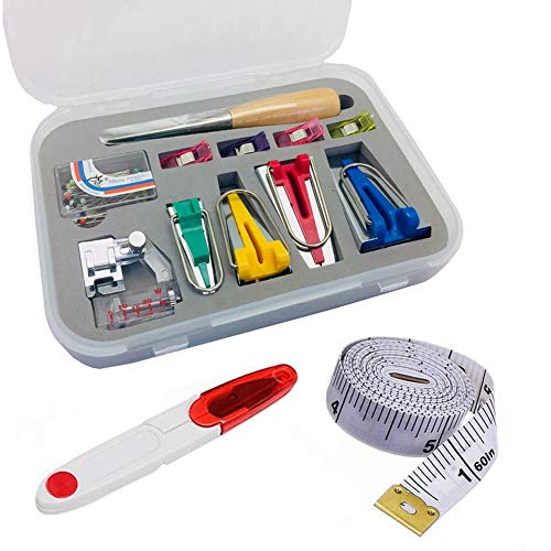 Fbshicung TZ-01 Fabric Bias Tape Makers Kit 6Mm/12Mm/18Mm/25Mm Fabric Bias Tape Maker Tools 4 Sizes Diy Sewing Bias Tape Makers thumb #1