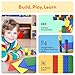 PicassoTiles Building Blocks Classic Brick 28PC Stackable Platform Foundation Base Plate Multi Color Set for Build Block Bricks Compatible with All Major Brands STEM Construction Kit Kids Age 3+ PBS03