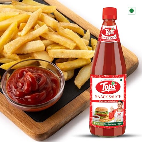 Image of TOPS Snack Sauce - 950 gm Glass Bottle |Made with the goodness of juicy hand-picked tomatoes| Cholesterol Free| Trans Fat-Free| No Added Colour