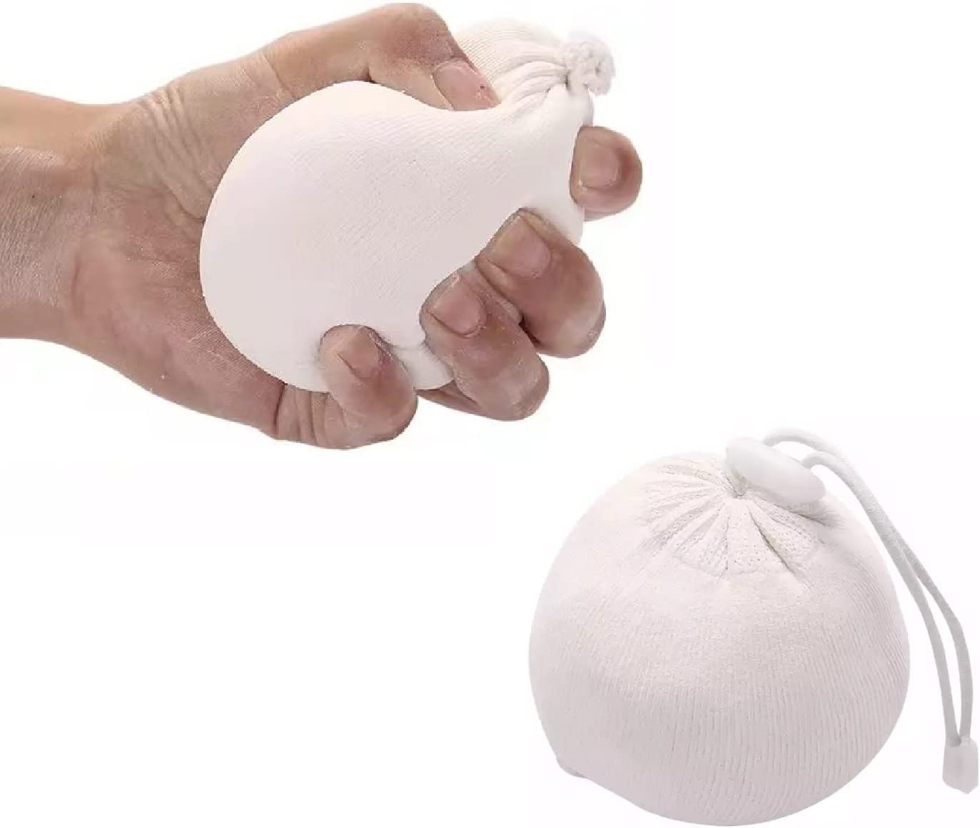 2 bolsas de bola de tiza recargable fuerte, cada bola tiene una capacidad de 65 g, fina y suave para la bola de tiza atlética, viene completamente buena para escalada en roca, entrenamientos de