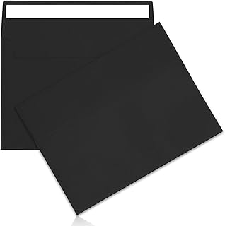 50Packs A4 Black Envelopes 4x 6 Inch Card Envelopes,Self Seal for Weddings, Greeting Cards,Mailing, Invitations, Photos, Postcards