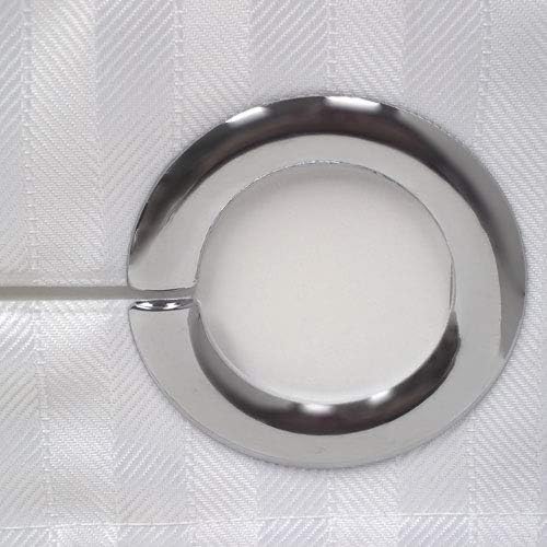 White Double H Hookless Shower Curtain
