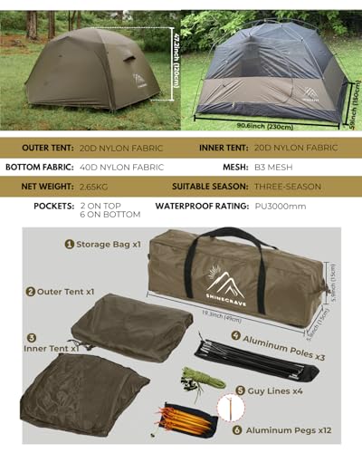 Carpa para Camping 2 Personas Ligera y Resistente miniatura 5