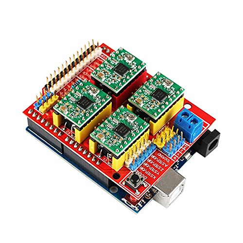 Lysee 3D Printer Parts & Accessories - 1 Set A4988 Driver Expansion Board+ R3 with USB Cable+CNC Shield V3 Engraving Machine JR Deals - (Color: Blue)