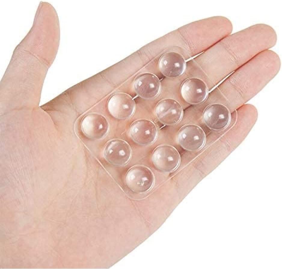 A2K Zone Self Adhesive Door Stopper Rubber Damper Buffer Cabinet Bumpers Silicone Furniture Pads Cushion Protective Pads, Transparent Color (Pack of 24)