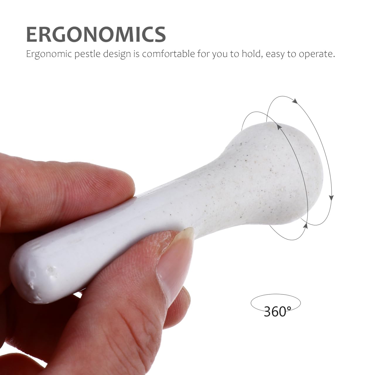 Cabilock Mörser mit Stößel aus Porzellan, Ø 7.5cm Kleiner Tablettenmörser Set für Medikamente, Pillenzerkleinerer und Gewürze, Ergonomische Reibschale für Küche, Labor und Schluckhilfe, Weiß