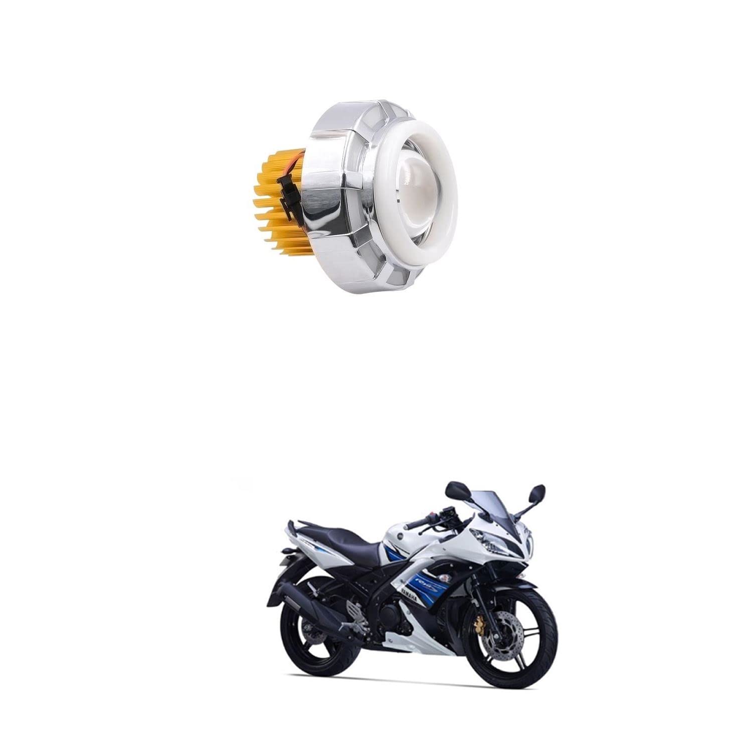 XZRTZ Dual Aperture Hi/Low Beam LED Projector Headlight For Motorcycle Angel Eyes Devil Eyes Halo Compatible With Y-amaha YZF R15 S-image-2