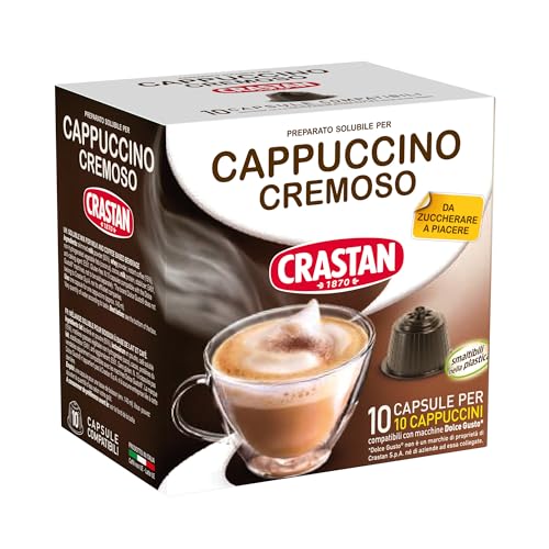 CRASTAN 1870 - Capsule compatibili Dolce Gusto - Cappuccino Cremoso - 1 box da 10 capsule - Da zuccherare a piacere