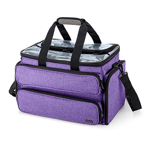 Yarwo Knitting Bag, Yarn Storage Organizer Tote For Knitting Needles(Up To 14”), Crochet Hooks, Circular Needles, Projects And Skeins Of Yarn, Purple (Bag Only) #TOP7