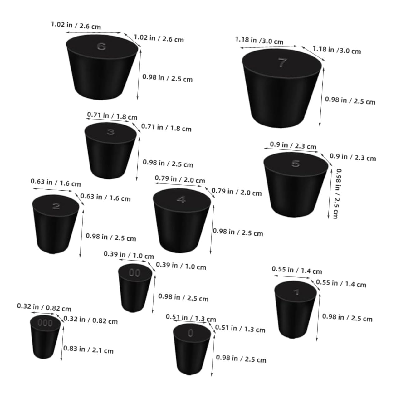 ULTECHNOVO 75pièces Bouchons Caoutchouc Solides Pour Bouteilles Lot De Étanchéité Fiable Pour Équipements De Laboratoire Et Récipients De Cuisine