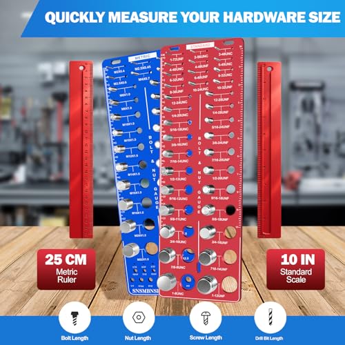 Upgrade Thread Checker, 80 Nut and Bolt Thread Checker 34 Standard and 26 Metric and 20 Drill Bit Gauge, Suitable for Nut Bolt Size Finder Classification by SNSMBNSR - Image 6