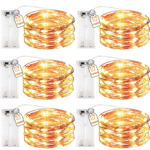 Lichterkette mit Timer 27 Innotree Aufgerüstet 6er-Pack Lichterketten mit Timer, Batterie...