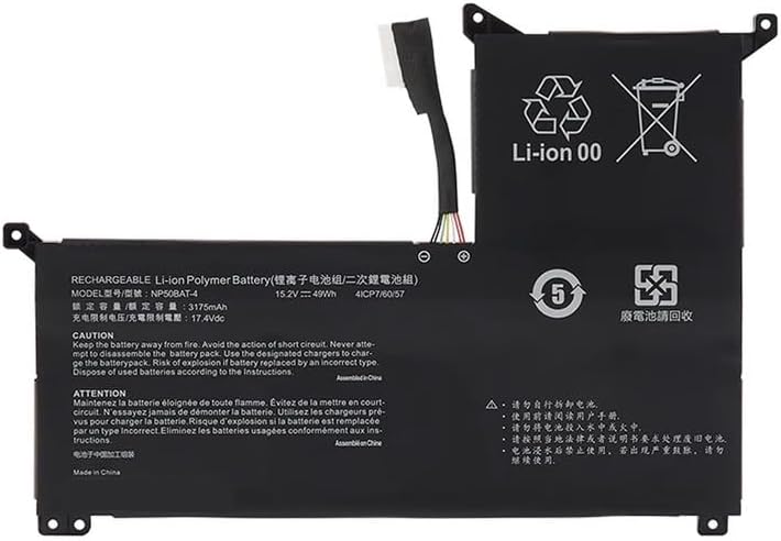 Backupower Replacement Battery Compatible With NP50BAT-4 COLORFUL X15 AT,GIGABYTE G7 KE,NP50DE,Thunderobot 911M-107508G 15.2V,49Wh/3175mAh