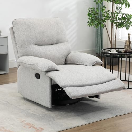 HOMCOM Sillón Reclinable de Salón Sillón Relax Reclinable Manual hasta 150° Tapizado en Tela con Reposapiés Carga 160 kg para Sala de Estar Dormitorio Oficina 89x98x101 cm Gris - imagen 7