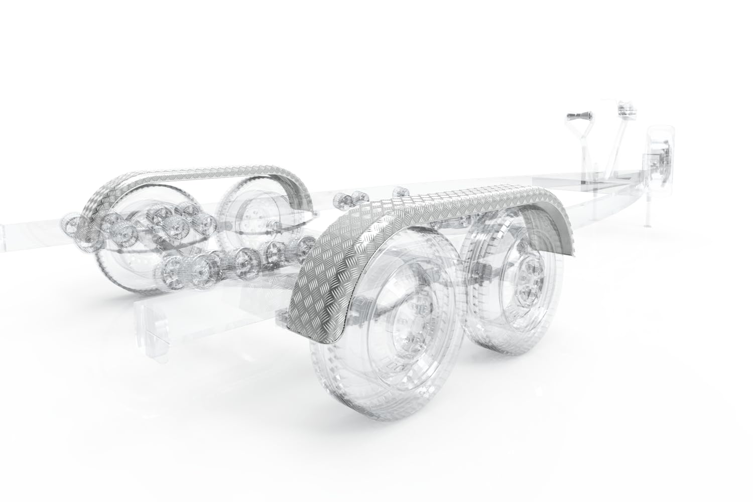 UNITRAILER Tandem-Kotflügel für Anhänger 13-14" DOMAR D29300 Flacher Radlauf 1500/240mm