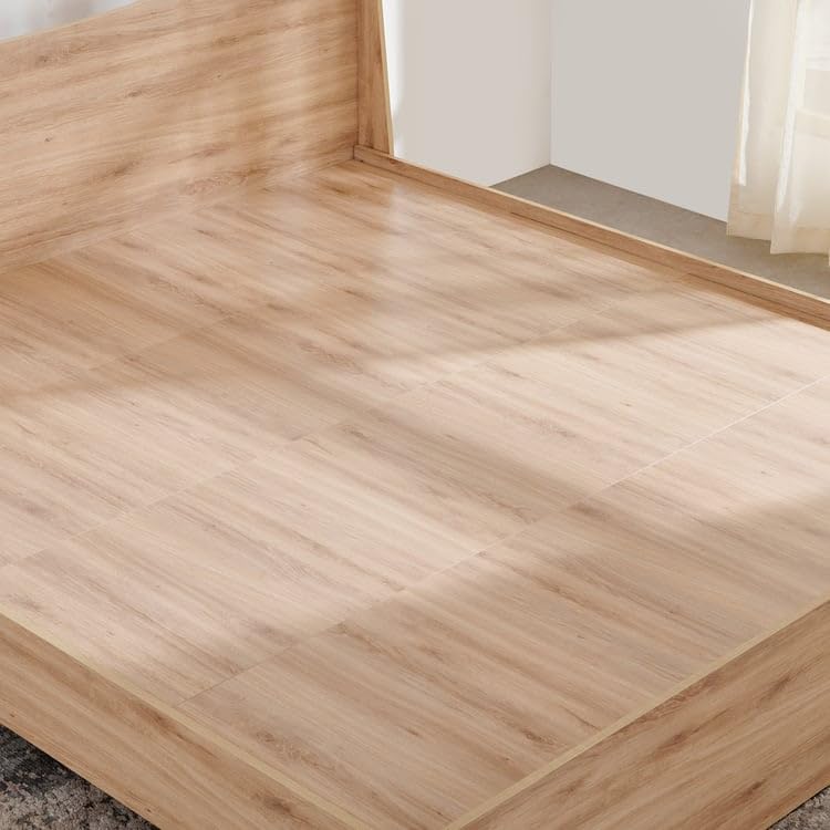 Image of Home Centre Helios Alton Queen Bed |Engineered Wood Queen Bed| (Oak) |1 Year Warranty