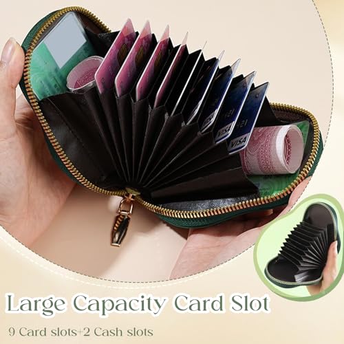 Image of TecoKart Avocado-Shaped Mini Wallet for Women with Multiple Card Slots Compact Card Holder with 11 Compartments Small Wallet Coin Purse with Zip for Gift
