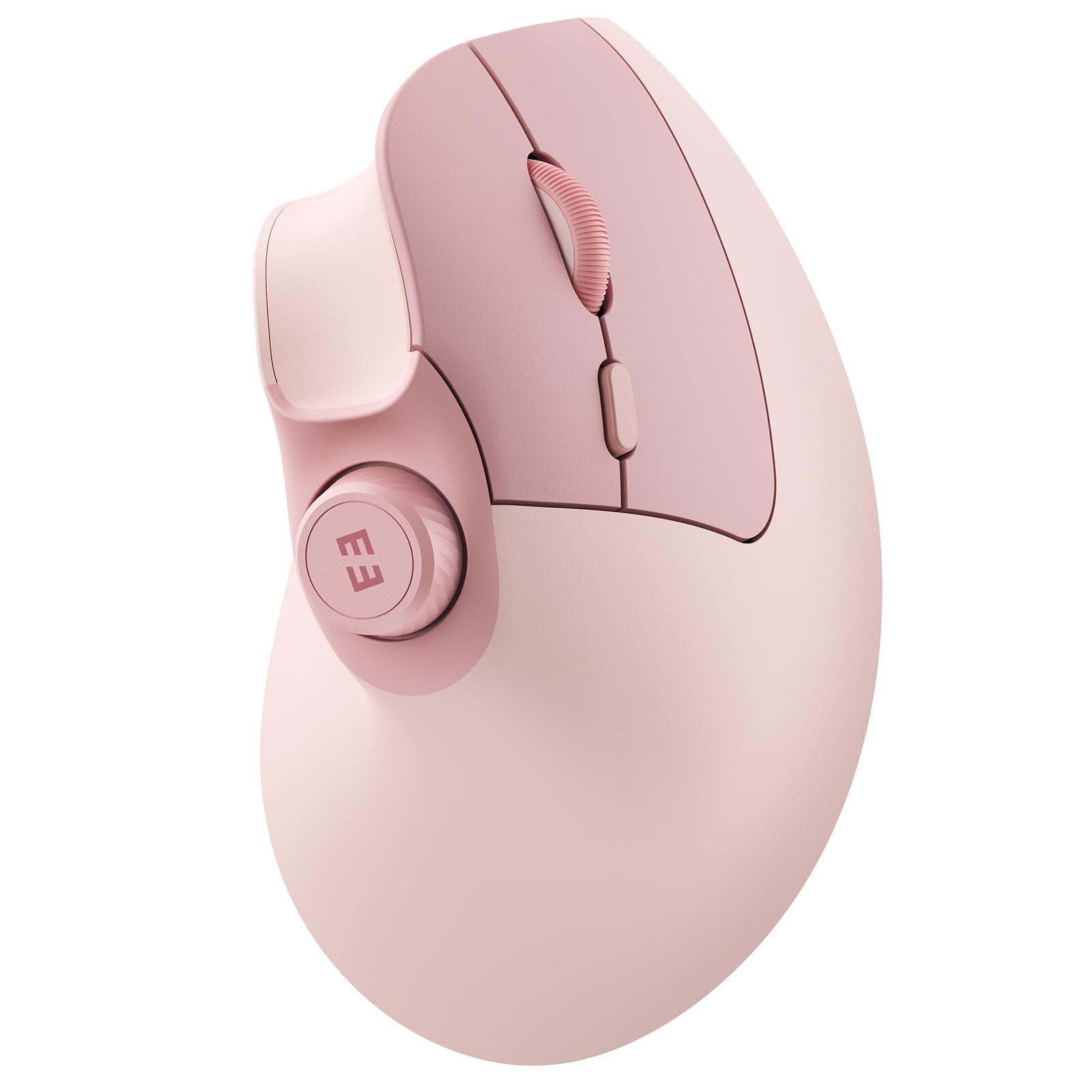 Ratón Ergonómico Inalámbrico, Ratón Vertical Recargable, Silencioso, con Botón de Volumen, Multi-Dispositivos (2*Bluetooth y USB), 3 dpi Ajustables para PC, Ordenador, Portátil, MacBook (Rosa)