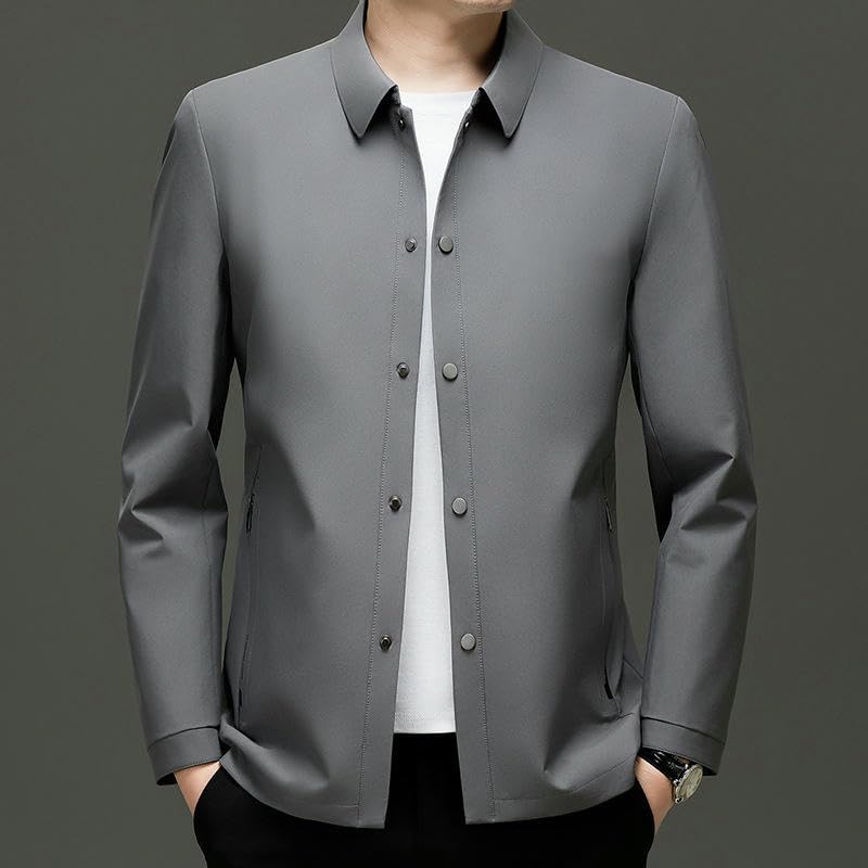 Veste homme casual chic d'automne fine avec col carré uni