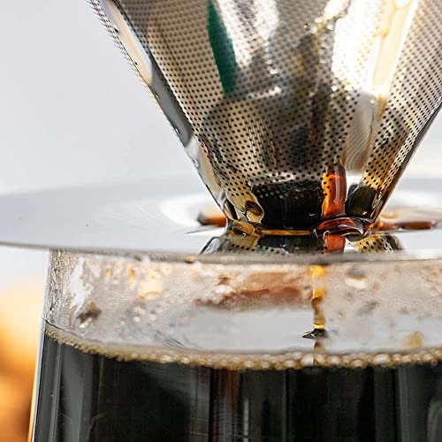 Pour Over Coffee Dripper - Slow Drip Ultra Fine Double Layer Pour Over Coffee Maker - 304 Stainless Steel Coffee Filter - Paperless Reusable Eco Friendly & Cost Saving