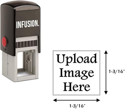 Miniatura 3 de Infusion Sello de logotipo de goma autoentintado personalizado de 1-316" x 1-316", grande, sello cuadrado, negro