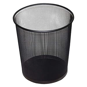 D.RECT Papierkorb aus Drahtgeflecht Draht Mesh | Büro Mülleimer | Abfalleimer für Zimmer unter Schreibtisch | Papiereimer ø26 x 28 cm 12L Schwarz, 266 x 218 x 280 mm