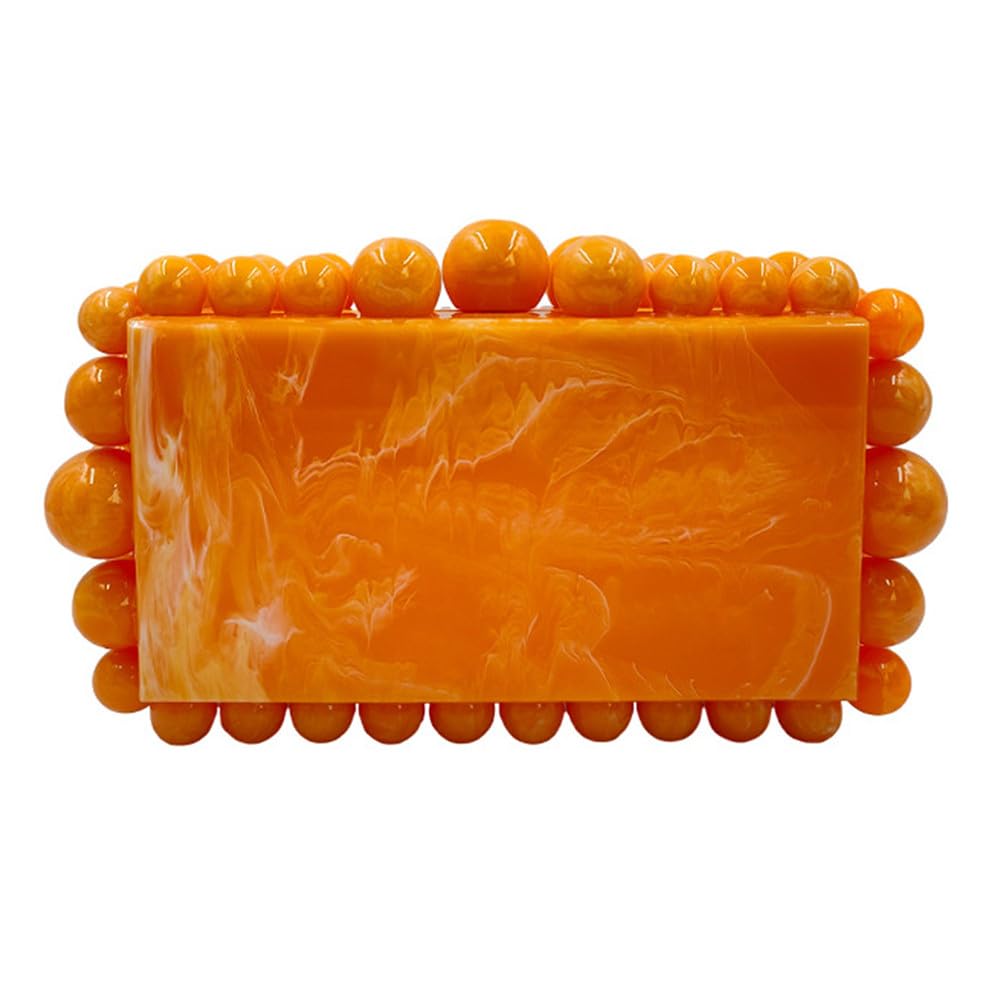 Pochette de soirée marbling orange pour ranger vos indispensables de fête - 4