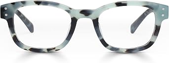 eyebobs - Biff | Premium Traditional and Blue Light Reading Glasses for Men and Women | Square Frame for Narrow Faces