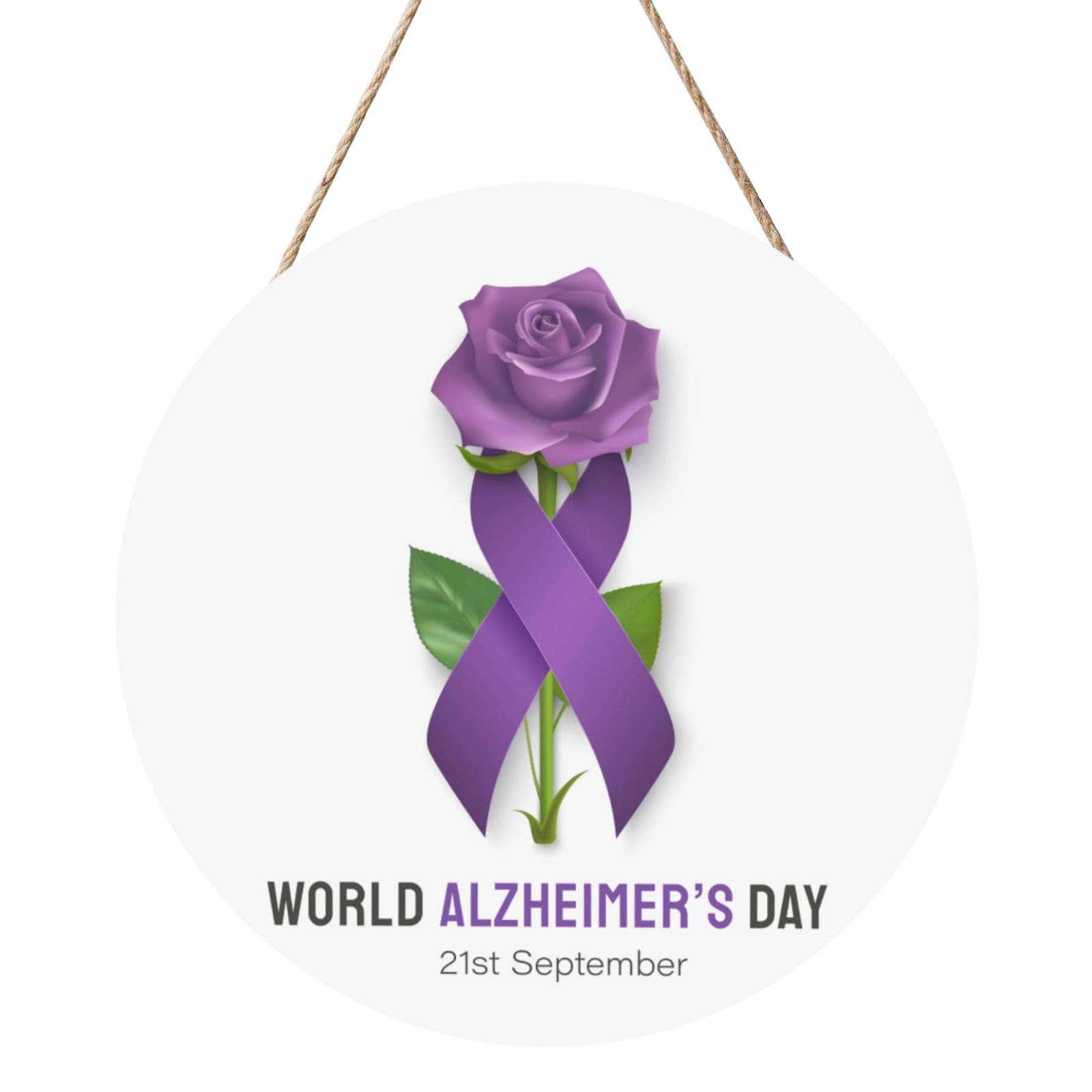 Alzheimer'S Awareness Day Door Signs Plaques Wood Welcome Sign For Front Door Wall Hanging For Home Farmhouse Office Classroom Party Decoration