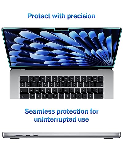 Image of Saco Screen Protector Compatible with MacBook Air 15.3-inch 2025 2024 2023 M4 A3241 M3 A3114 M2 A2941 Liquid Retina Display & Touch ID, Fiber Glossy Film /Anti Scratch Laptop Screen Protector