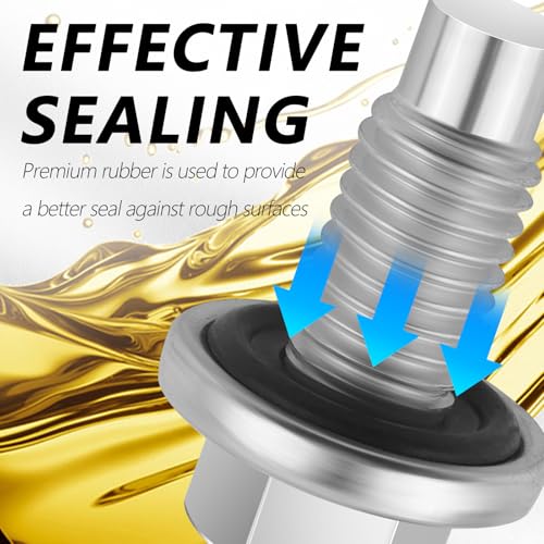 Image of 25PCS M14 Oil Drain Plug Gasket,Rubber Crush Washer Oil Drain Plug Compatible with Chevrolet Replacement OEM# 12616850,Oils Plugs Crush Washer for Reducing Oils Spillage (M14)