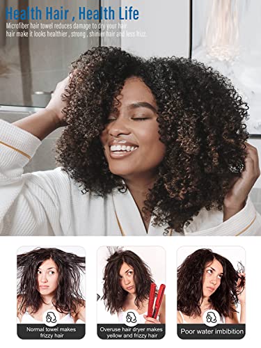 Sackei Hair Drying Towel Microfiber Hair Towel Wrap With Solid Button, 9.5 Inch X 26 Inch Supersoft No Dripping Hair Turban For Wet Hair Drying Hair Anti Frizz For Kids And Women (1Pcs Blue) #TOP1