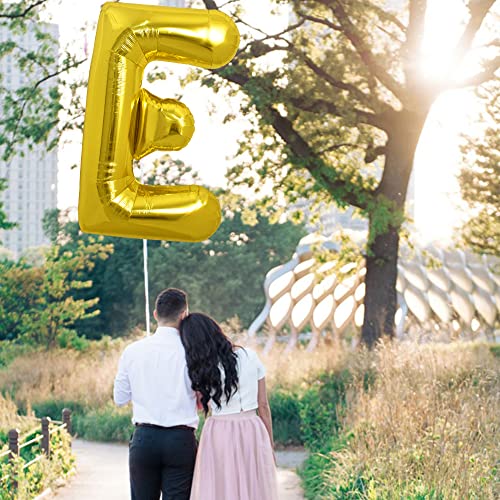 Image of TONIFUL 40 Inch Large Gold Letter E Balloons, Foil Mylar Big Balloons for 2026 New Year Eve Graduation Wedding Baby Shower Birthday Party Anniversary Supplies Decorations