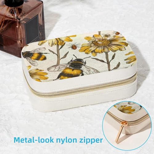 Boîte à bijoux abeille avec compartiments pour bagues et boucles