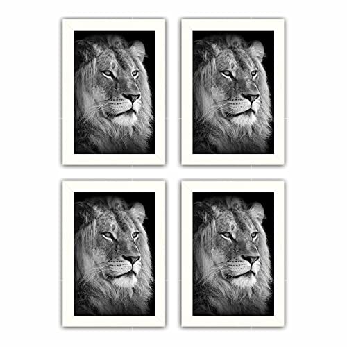 (Set of 4) – A4 White Photo Frame with Clear Styrene Sheet Wood Picture Frame 21cm x 29.7cm Wall Hanging and Table Top Ideal For Wall Decoration and Memory Creation