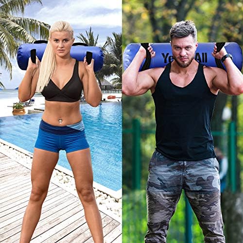 Yes4All Large Aqua Bags for Workout 80lbs - Ultimate core Water Weights Aqua Bag - Portable Stability Fitness - Agility, Durability for Indoors and Outdoors - Dark Blue
