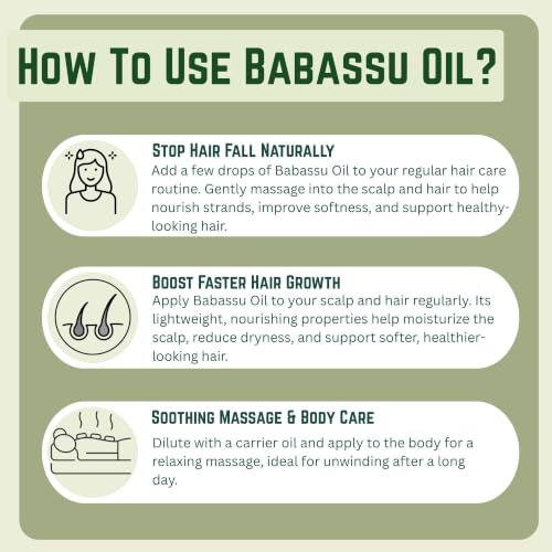 Image of KUNJ Babassu Oil 100ml - 100% Pure & Natural Cold Pressed Undiluted Carrier Oil for Hair, Skin, Face & Body Care | Lightweight Non-Greasy Moisturizing Oil | Fast Absorbing