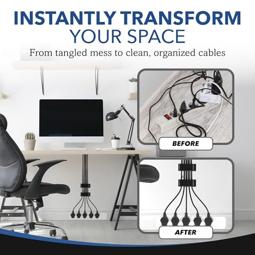 100 PCS Self Adhesive Cable Clips, Wire Organizer, Cable Management, Cord Organizer for Desk, Wall, PC, Car, Home, Office, USB, Ethernet, Power Cords, Black (Small) - Thumbnail 7