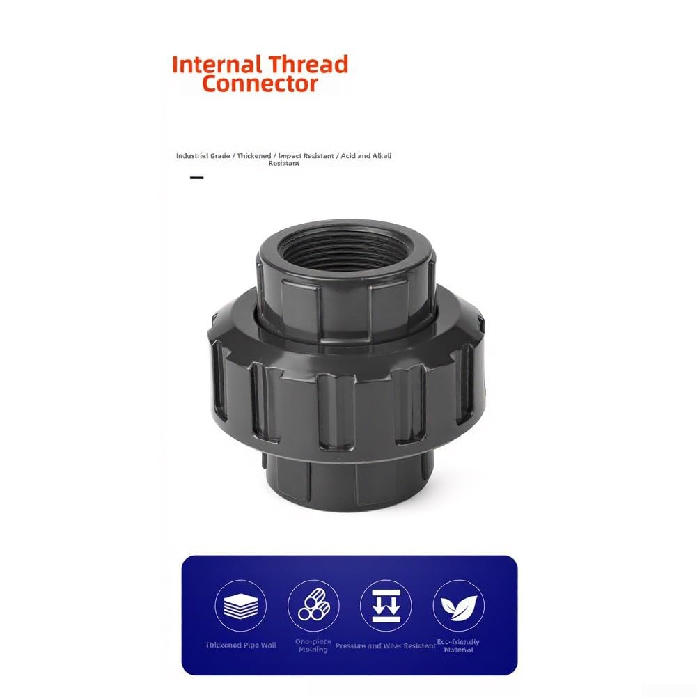 Acoplador PVC 1.5 Pulgadas 2 Pack Conector Tubo para Serie 80 Negro para Piscina Desmontable y Bomba Industrial