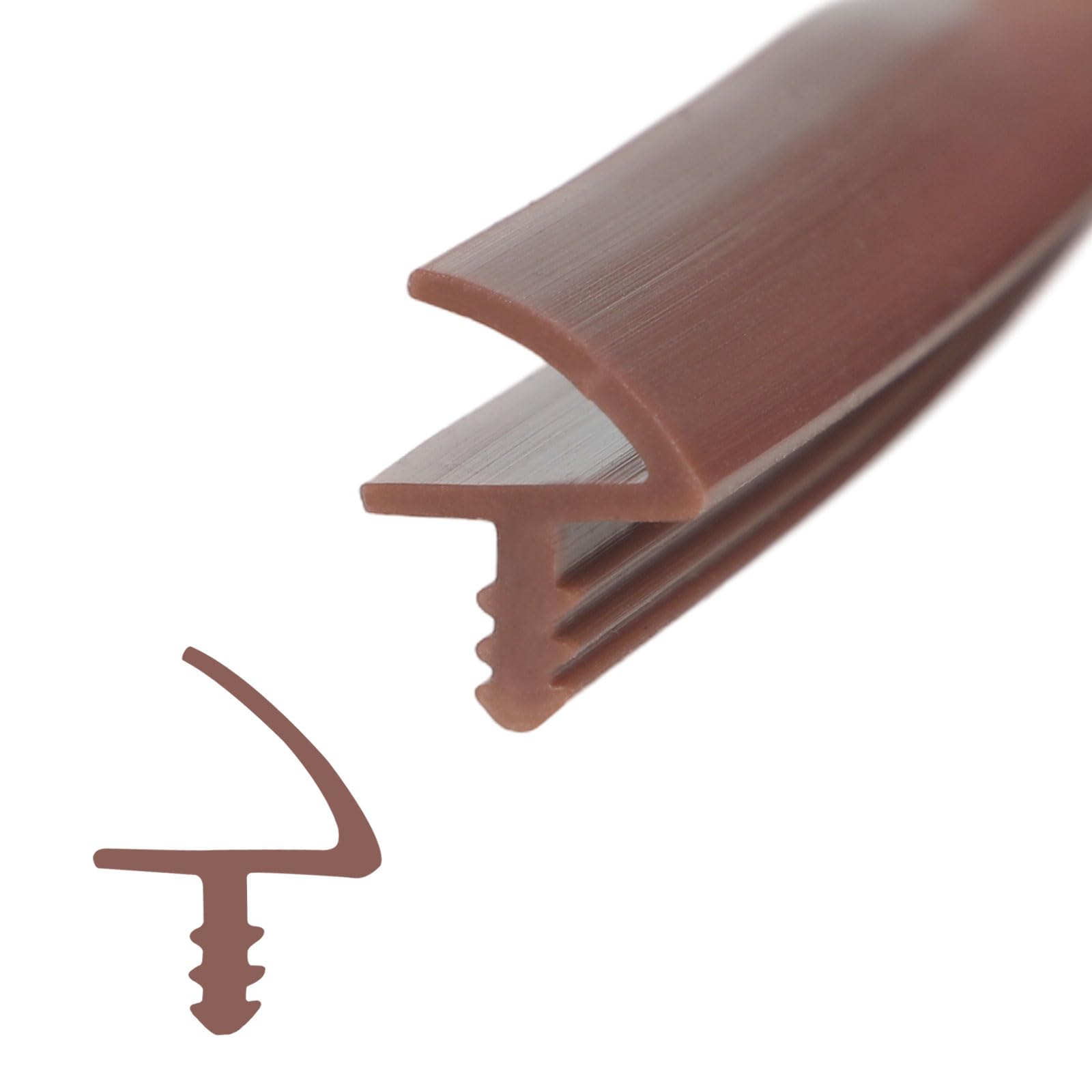 Inscrip Wooden Door Seal, Interior Door Seal for Soundproofing and Collision Avoidance, for 3.3 mm Groove and 11 mm Bend (Brown, 25 m) — image 1