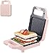 Mini osobisty opiekacz do kanapek, elektryczny gofrownica na śniadanie Dwustronny toster grzewczy Non-stick Pancake Panini Press Iron Mini Electric ze zdejmowanymi nieprzywierającymi płytami