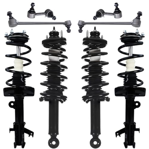 Image of Detroit Axle - FWD Struts Kit for 2012 2013 2014 Honda CR-V, 4 Struts with Coil Spring Assembly 4 Stabilizer Sway Bars Links Front and Rear Replacement Suspension