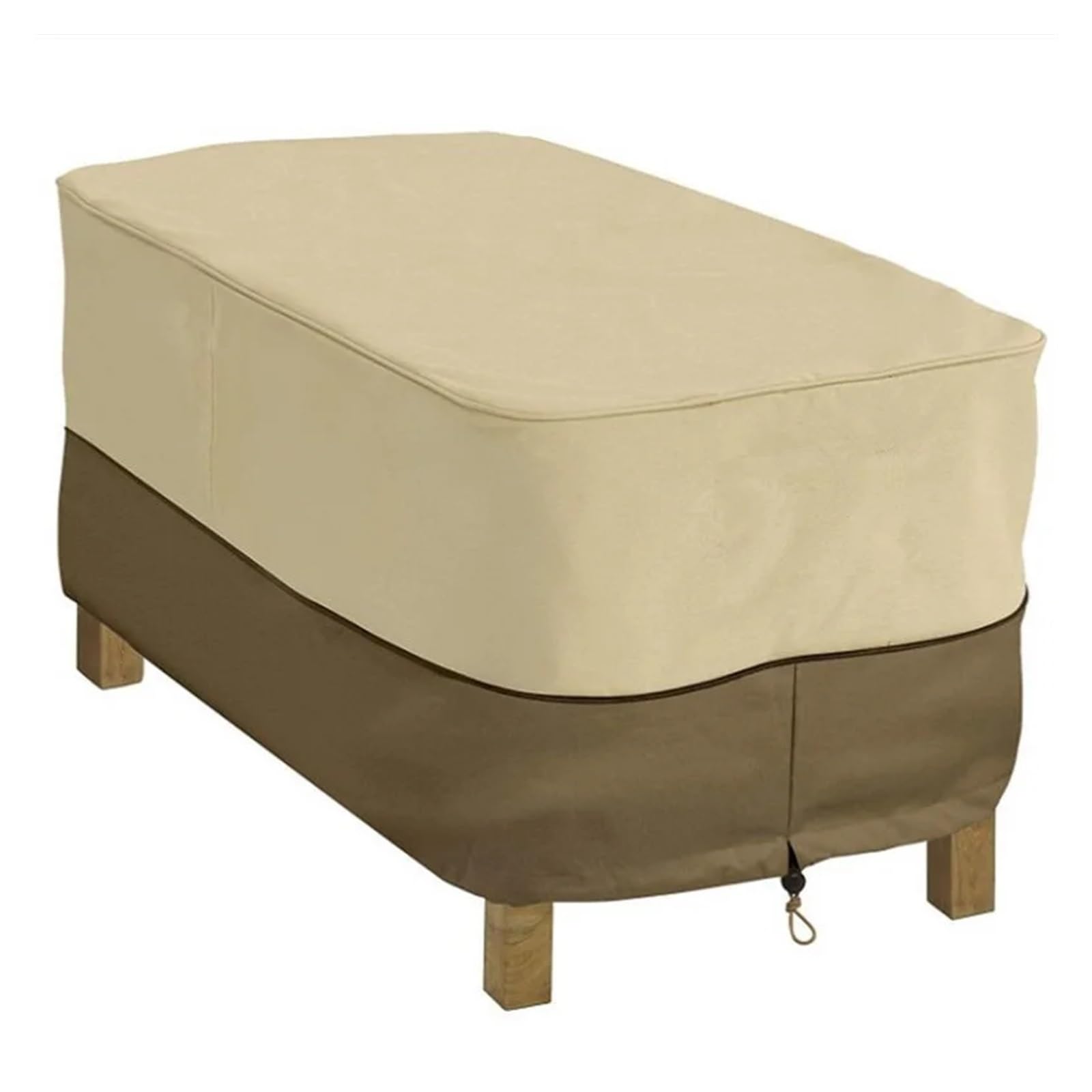 Housse Impermeable Table Basse Extérieure 122x64x46cm Beige Café - Protection Meubles Jardin