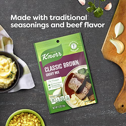 Knorr Gravy Mix For Delicious Easy Meals And Side Dishes Classic Brown Gravy With No Artificial Flavors, No Added Msg 1.2 Oz (Pack Of 24) #TOP3